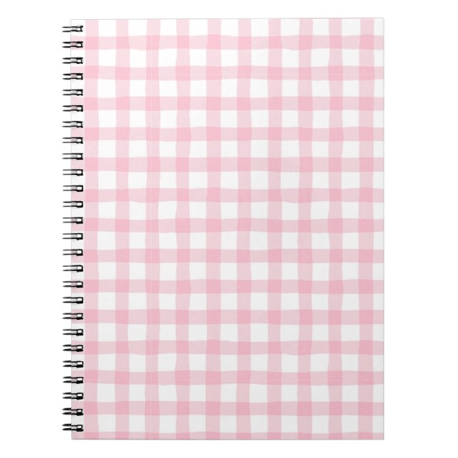 Pastel Pink Plaid – Soft Aesthetic Seamless  Notebook (Front)