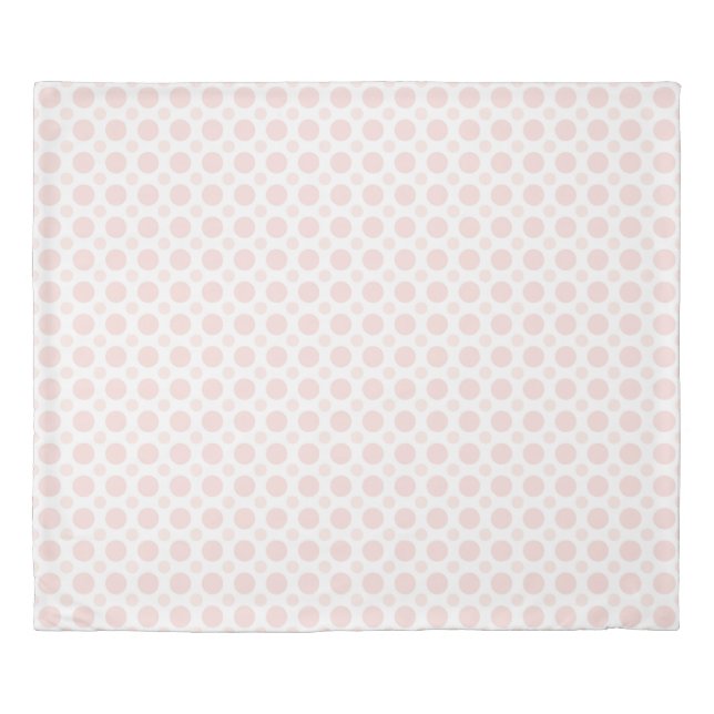 Pastel Pink Polka Dot Light Blush Pink and White Duvet Cover (Front)
