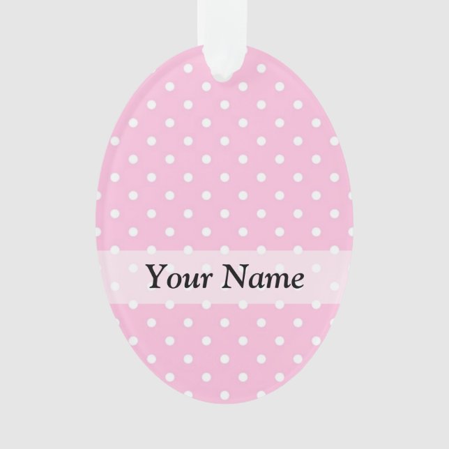 Pastel pink polka dot pattern ornament (Front)
