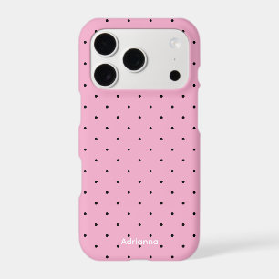 Pastel Pink Polka Dot Personalized iPhone Case