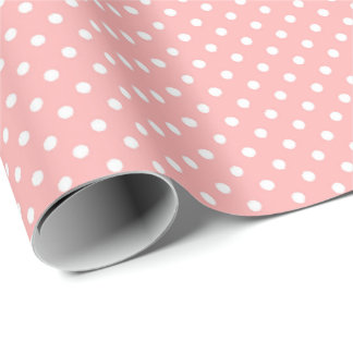 Pastel Pink Polka Dots for Baby Showers and Birth Wrapping Paper