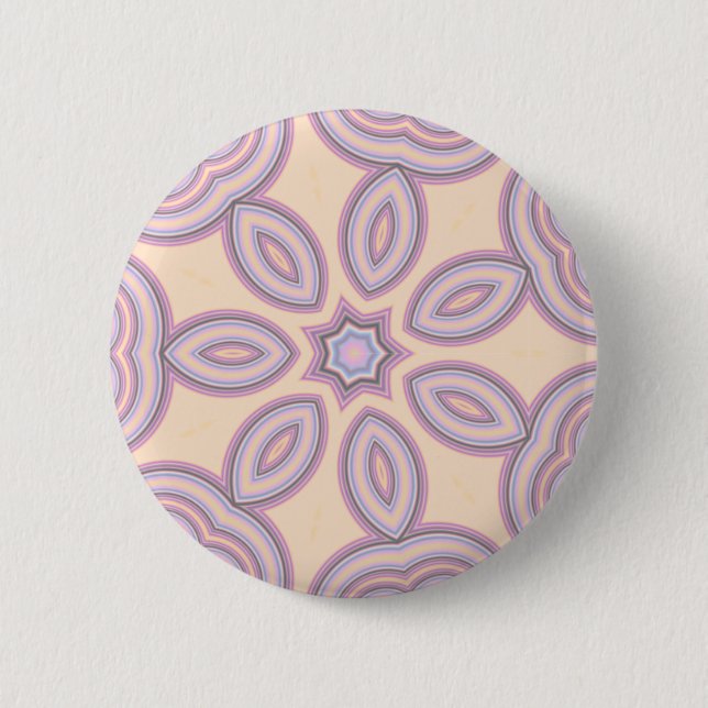 Pastel Pink & Purple Kaleidoscope Pattern 2 Inch Round Button (Front)