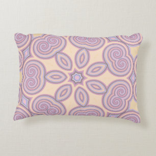 Pastel Pink & Purple Kaleidoscope Pattern Accent Pillow