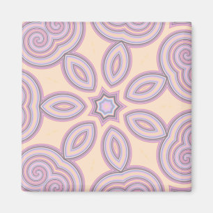 Pastel Pink & Purple Kaleidoscope Pattern Magnet