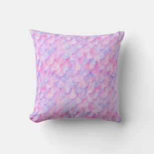 Pastel Pink Purple mermaid unicorn gold magical Throw Pillow