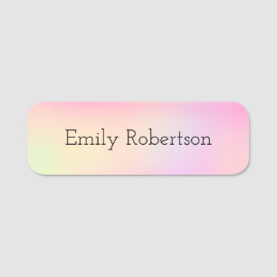Pastel Pink Rainbow Custom Name Magnetic Tag