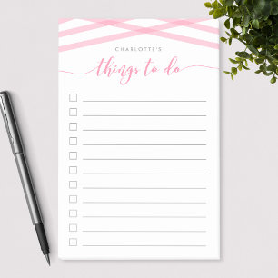 Pastel Pink Relax Script Things To Do List Post-it Notes