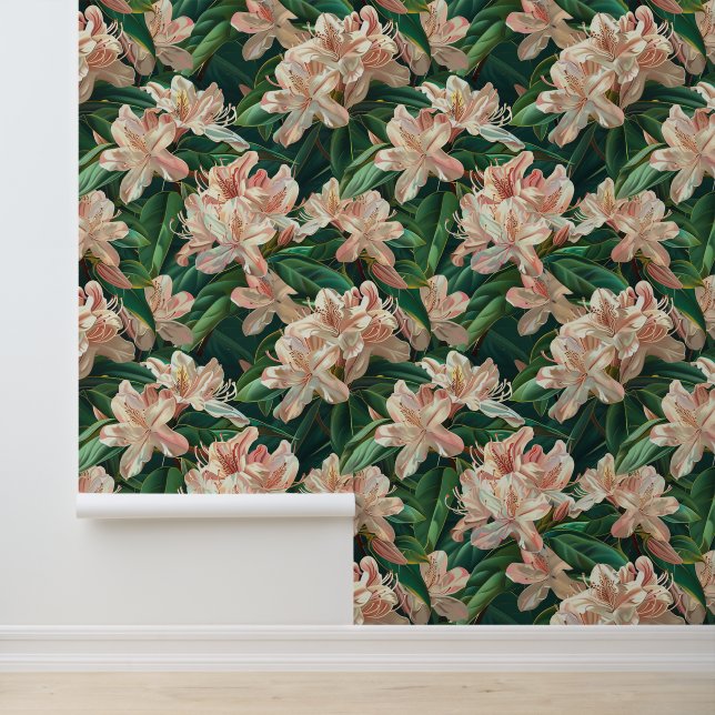 Pastel pink rhododendron flower blossom petals wallpaper (Application)