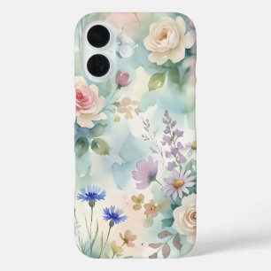 Pastel Pink Rose Floral iPhone 16 Case