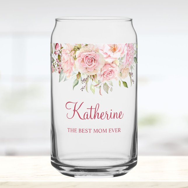 Pastel Pink Rose Flower Floral The Best Mom Ever (In situ)
