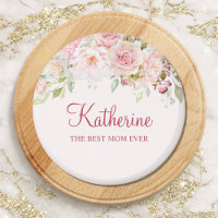 Pastel Pink Rose Flower Floral The Best Mom Ever