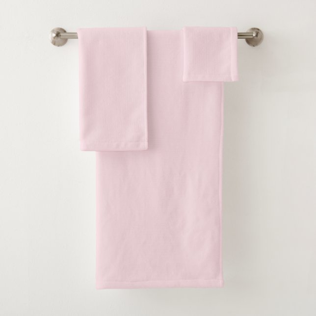 Pastel Pink Rose Solid Colour  Bath Towel Set (Insitu)