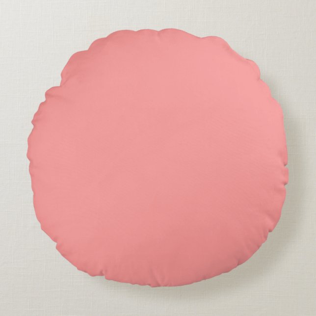 Pastel Pink Salmon Round Pillow (Front)