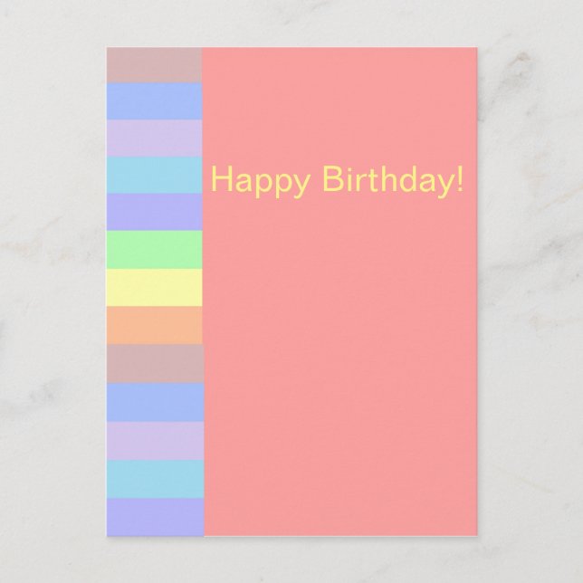 Pastel Pink Salmon Stripes Postcard (Front)
