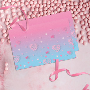 Pastel Pink Scribble Hearts Valentine's Decoupage Tissue Paper