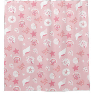 Pastel Pink Sea Shells and Coral Seamless Pattern
