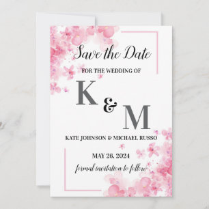 Pastel Pink Simple Abstract Minimal Save The Date