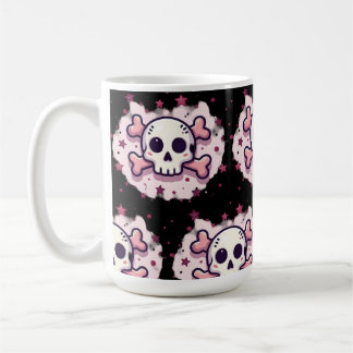 Pastel Pink Skull and Crossbones Coffee Mug