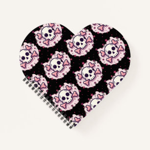 Pastel Pink Skull and Crossbones Notebook