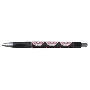 Pastel Pink Skull and Crossbones Pen