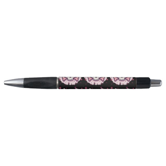 Pastel Pink Skull and Crossbones Pen (Front)