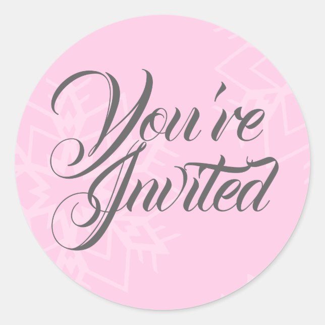 Pastel Pink Snowflakes Envelope Seal Stickers (Front)