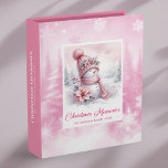 Pastel Pink Snowman Christmas Memory Ring Binder<br><div class="desc">✅ For matching items search #67S in my collections ✅ Capture the magic of the holiday season with this beautifully designed Christmas Memory Album featuring an adorable watercolor pink snowman surrounded by a dreamy pink winter forest. Created especially for those who cherish sentimental keepsakes, this festive ring binder is perfect...</div>