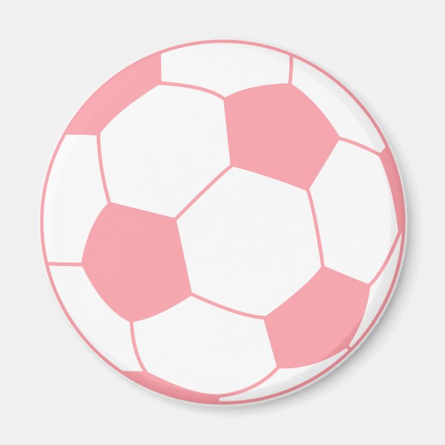 Pastel Pink soccer ball Magnet (Front)