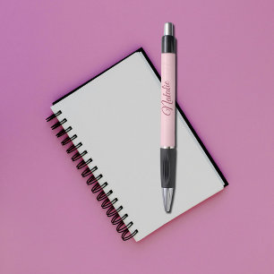 Pastel pink solid colour monogrammed  pen
