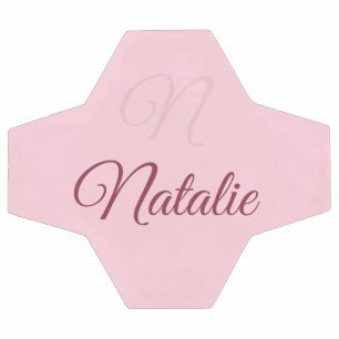 Pastel pink solid colour monogrammed soccer ball