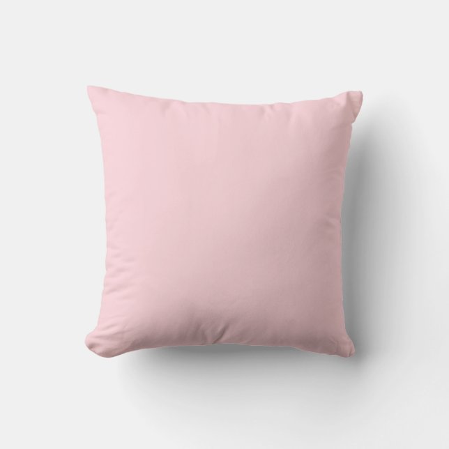 Pastel pink solid colour throw pillow (Front)