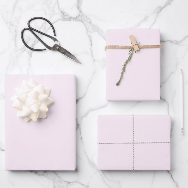 Pastel Pink Solid Colour  Wrapping Paper Sheet (Front)