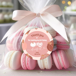 Pastel Pink Sticker Citrouille 1er Anniversaire Me