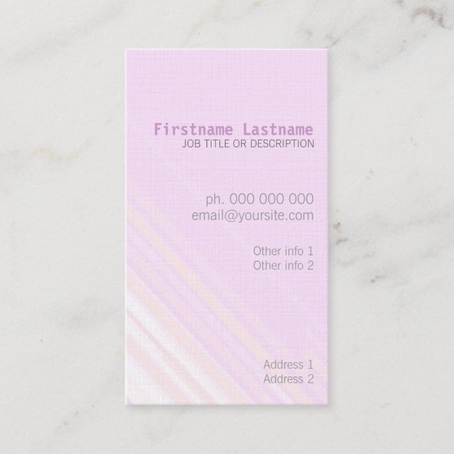 Pastel Pink Stripes Business Card (Front)