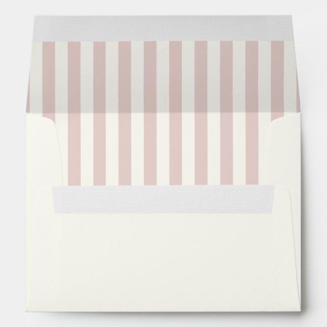 Pastel Pink Stripes Enveloppe élégante (Dos (Bas))
