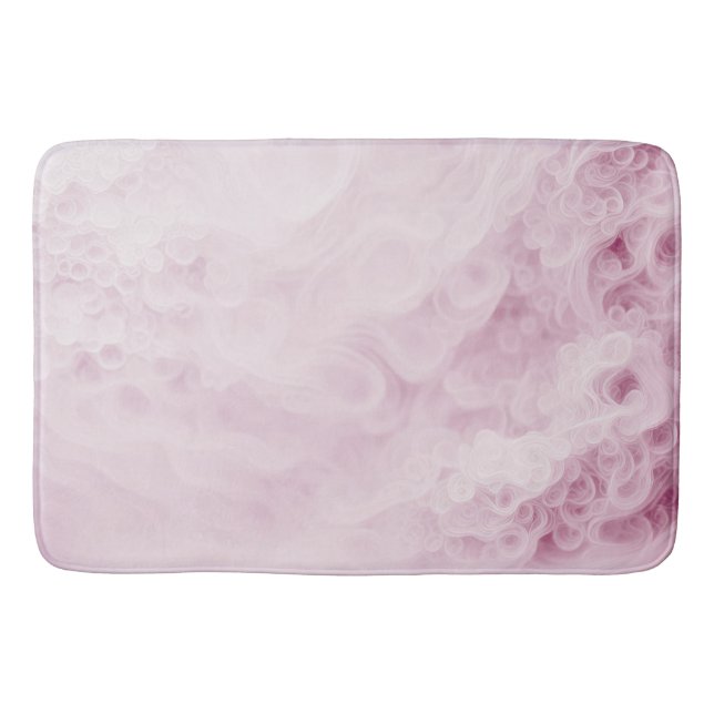 Pastel Pink Swirl Abstract Bath Mat (Front)