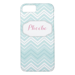 Pastel Pink & Teal Chevron Zigzag Personalized Case-Mate iPhone Case