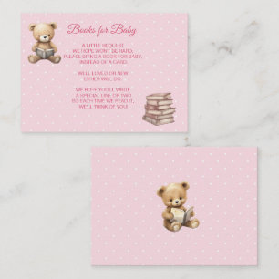Pastel Pink Teddy Bear - Books for Baby  Enclosure Card
