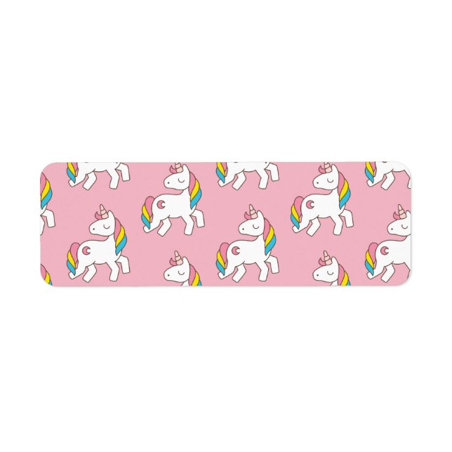 Pastel Pink Unicorn Pattern Label (Front)
