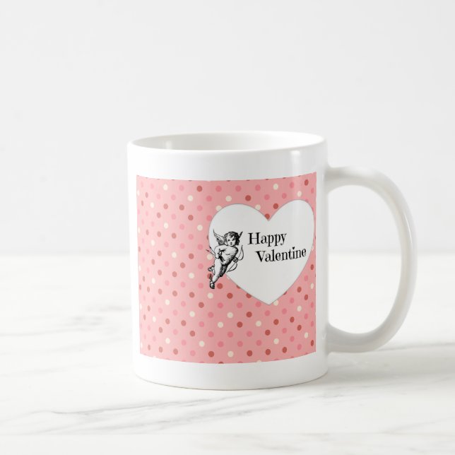 Pastel pink Valentine cupid heart Coffee Mug (Right)