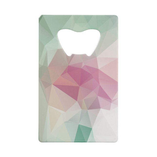 Pastel Pink Vert Abstrait Pyramide Motif Art (Devant)