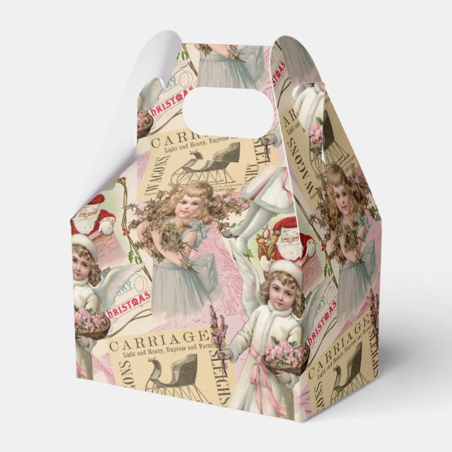 Pastel Pink Victorian Christmas   Favor Box (Front Side)