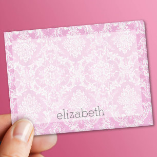 Pastel Pink Vintage Damask Pattern Grungy Finish Post-it Notes