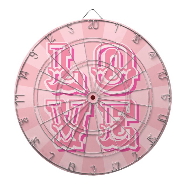 Pastel Pink Vintage LOVE Pretty Design Dartboard (Front)
