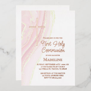 pastel pink watercolor First Holy Communion