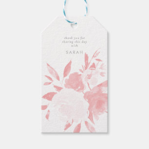 Pastel Pink Watercolor Floral Gift Tags
