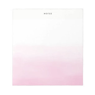 Pastel Pink Watercolor Ombre Chic Personalized Notepad