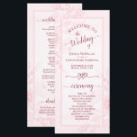 Pastel Pink Watercolor Peonies Elegant Wedding Program<br><div class="desc">This beautiful wedding program features a rustic boho chic floral design with pastel pink watercolor peonies and leaves. The text is features elegant script calligraphy with space for the couple's name, wedding date, ceremony, bridal party, and a short thank you. Lovely, stylish, and chic, this program is a wonderful way...</div>