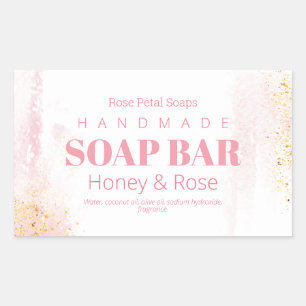 Pastel Pink Watercolor Soap Candle Labels