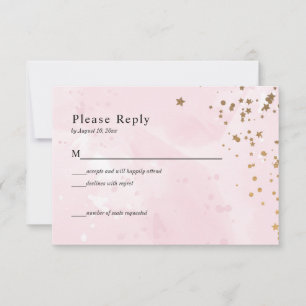 Pastel Pink Watercolor Wedding Carte RSVP